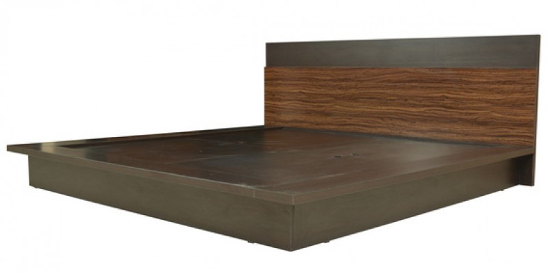 Abner King Bed with Walnut Colour