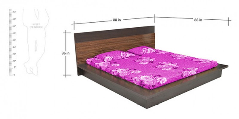 Abner King Bed with Walnut Colour